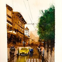 My project in Urban Landscapes in Watercolor course . % Johnny Corcoran tarafından hazırlanan Akrilik Bo, Ve ama projesi - 05.01.2020