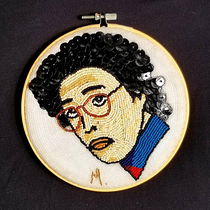 My project in Beaded Embroidery Portraits course. Een project van Craft, Sieradenontwerp y Beeldhouwwerk van daniela.arango.cano - 01.05.2020