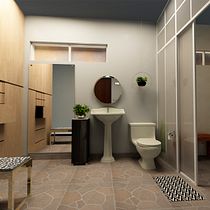 Diseño de interiores BAÑO. Een project van 3D, Interactief ontwerp,  Interieurdecoratie,  Ontwerp, Interieurontwerp y DIY van Lu Menss - 01.05.2020