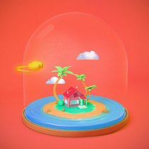 Mi Proyecto del curso: Creación de mundos 3D en miniatura con Procreate y Cinema 4D. Un progetto di 3D di Omar Rodriguez - 01.05.2020