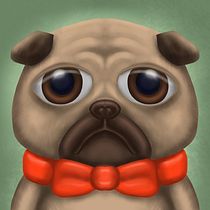 Mr. Pugleton- My project in Digital Illustration with Procreate course. Digital Illustration, and Traditional illustration project by Mona McK - 05.01.2020