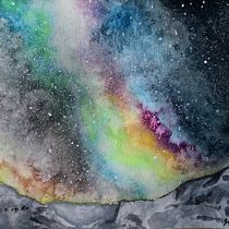 Técnicas modernas de aquarela: Aurora Boreal. Watercolor Painting project by madeira_marcio - 05.04.2020
