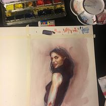 My project in Artistic Portrait with Watercolors course. Traditional illustration project by Carmelo Monaco - 05.02.2020
