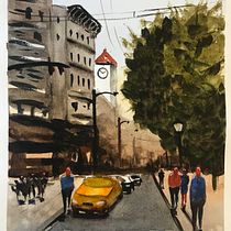 Mi Proyecto del curso: Paisajes urbanos en acuarela. Un projet de Beaux Arts de Alexandra Casanova - 03.05.2020