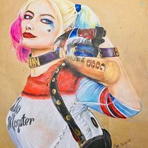 Harley Quinn: Ilustración con pastel y lápices de colores. Un progetto di Disegno artistico di Grecia Torres - 02.05.2020