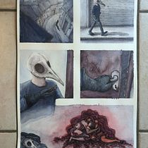 Mi Proyecto del curso: Introducción a la psicología del color- "Trabajadores en tiempos de cuarentena". Comic, Traditional illustration, Acr, lic Painting, Stor, and board project by Fernanda Eleias - 05.04.2020