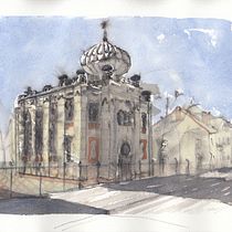 My project in Architectural Sketching with Watercolor and Ink course. Design de personagens, Consultoria criativa, Criatividade, Sketchbook, Esboçado, Stor, e board projeto de Arunas Beksta - 05.05.2020