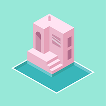 The House by the Poolside. Ilustração digital e Ilustração vetorial projeto de Ido Shtral - 05.05.2020