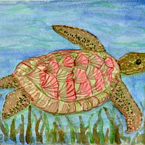 Modern Watercolor Techniques final A Turtle. Un progetto di Pittura ad acquerello di Denia Phipps - 06.05.2020