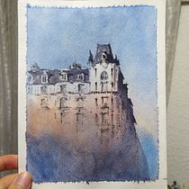 Mi Proyecto del curso: Dibujo arquitectónico con acuarela y tinta. Pintura, e Pintura em aquarela projeto de Axel Palacios - 07.05.2020