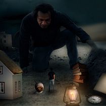 Mi Proyecto del curso: Matte Painting: creando mundos fotorrealistas Nombre: El hombre diminuto. Photographic Composition project by Jonás Castillo - 05.07.2020