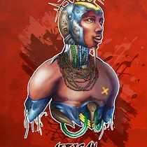Mi Proyecto del curso: Del dibujo a lápiz a la ilustración digital - African Cyborg. Projekt z dziedziny Concept art,  R, sunek art, st, czn, Trad, c i jna ilustracja użytkownika Marta Gómez Zárate - 08.05.2020