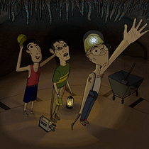 Los tres mineros ochenteros. Digital Illustration project by Scarlet García - 05.07.2020