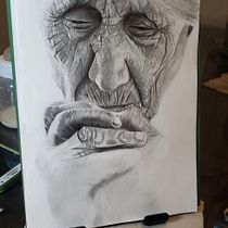 Retrato Madre Teresa de Calcuta. Traditional illustration, Fine Arts, Sketching, Pencil Drawing, Drawing, Portrait Drawing, Realistic Drawing, Artistic Drawing, and Figure Drawing project by Ezequiel Aisi - 05.04.2020