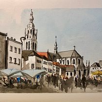 "Tribute to Breda"-watercolor+ink - 30,5x45,5. Watercolor Painting project by Bruno Bianchi - 05.10.2020