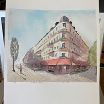 My project in Architectural Sketching with Watercolor and Ink course. Watercolor Painting project by Gretchen - 05.11.2020