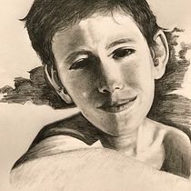 Mi Proyecto del curso: Retrato realista con lápiz de grafito foto de mi hijo. Desenho realista projeto de alejandro hermani - 12.05.2020