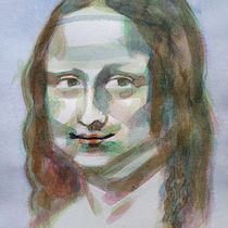 Retratos de belleza (mi hermana y La Gioconda). Pintura em aquarela projeto de juanjoplage - 13.05.2020