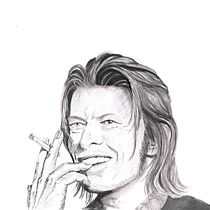 Mi Proyecto del curso: Retrato con tinta china y plumilla DAVID BOWIE. Desenho artístico projeto de Gis B - 24.05.2020