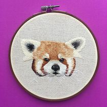 Needle painting para principiantes - Panda Rojo Ein Projekt aus dem Bereich Stickerei und Naturalistische Illustration von Alejandra Vélez - 12.05.2020