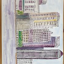 My project in Architectural Sketching with Watercolor and Ink course. Desenho projeto de David Nicol - 23.09.2020