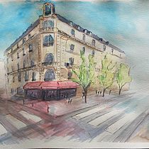 My project in Architectural Sketching with Watercolor and Ink course. Watercolor Painting project by akool5530 - 05.14.2020