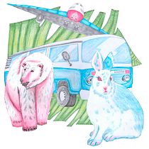 Perdidos en la selva. Colagem e Ilustração tradicional projeto de rociovalderas - 14.05.2020