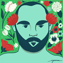 Meu projeto do curso: Retrato ilustrado com elementos botânicos. Ilustração tradicional projeto de Igor Sá - 15.05.2020