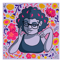 Meu projeto do curso: Retrato ilustrado com elementos botânicos. Desenho projeto de hannahabranches - 16.05.2020