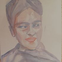 Mi Proyecto del curso: Retrato artístico en acuarela. Fine Arts, and Portrait Drawing project by Lara Gómez Cánovas - 05.17.2020