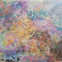 Mi proyecto: constelación familia. . Un progetto di Pittura ad acquerello di Emilia González - 17.05.2020