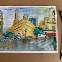 Mi Proyecto del curso: Paisajes urbanos en acuarela. Un projet de Aquarelle de Amaris Rosario - 17.05.2020