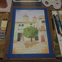 Mi Proyecto del curso: Dibujo arquitectónico con acuarela y tinta. Watercolor Painting project by Raúl - 05.17.2020