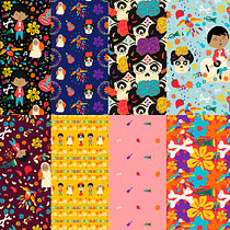 Coco: Diseño de patrones ilustrados. Een project van Printen, Digitale illustratie y Kinderillustratie van Camila Bonjour - 17.05.2020