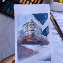 Mi Proyecto del curso: Dibujo arquitectónico con acuarela y tinta. Architecture, and Watercolor Painting project by Lia María Pérez Palomares - 05.17.2020