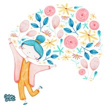 Meu projeto do curso: Retrato ilustrado com elementos botânicos. Ilustração tradicional, Ilustração infantil, e Pintura em aquarela projeto de Janyne Azevedo - 18.05.2020