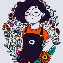 Meu projeto do curso: Retrato ilustrado com elementos botânicos. Desenho digital projeto de Heloisa Furtado de Andrade - 18.05.2020