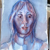 Shelly Duvall - Artistic Portrait with Watercolors . Watercolor Painting project by Christen - 05.19.2020