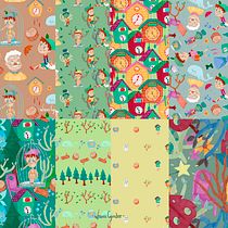 Diseño de patrones ilustrados: Pinocho. Drawing, Artistic Drawing, Traditional illustration, and Pattern Design project by Laura Cyinder - 05.20.2020