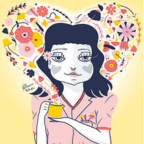 Self-portrait with botanical elements. Un proyecto de Ilustración botánica, Concept Art, Ilustración digital, Pintura digital e Ilustración tradicional de Blankha Miraz - 16.05.2020