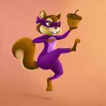 Mi ardilla Ninja . Desenho digital, Design de personagens e Ilustração tradicional projeto de Lourdes Medina - 20.05.2020