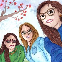 AMIGAS-Mi Proyecto del curso: Ilustración en acuarela con influencia japonesa. Un proyecto de Animación de personajes de Edith Tovar Asomreh - 20.05.2020