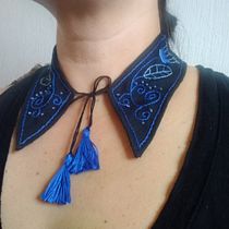 Proyecto Cuello Azul y negro. Embroider project by Diana Esmeralda Gómez Martínez - 05.21.2020