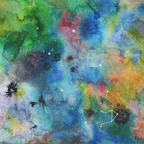 Galaxia: Técnicas modernas de acuarela. Un progetto di Belle arti di Claudia Cabrera Schmeisser - 21.05.2020