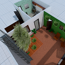 Patio Jardín y Sala Estilo Boho Contemporaneo . Een project van Interieurontwerp, Interactief ontwerp y  Interieurdecoratie van Emmanuel Milán - 21.05.2020