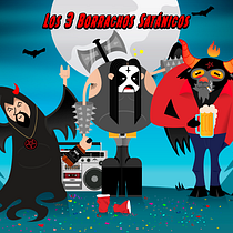 Los 3 Borrachos Satánicos y Las Luchadoras Ochenteras. Graphic Design project by mariovazhdez - 06.17.2020
