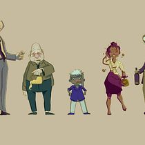 Five drunk office workers. Digital Illustration, and Traditional illustration project by marine_dc - 05.22.2020