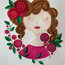 Mi Proyecto del curso: Retrato ilustrado con elementos botánicos.  projeto de Guillermina Simó Rico - 23.05.2020