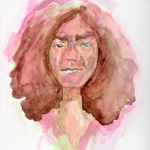 Meu projeto do curso: Retrato artístico em aquarela.. Fine Arts, Portrait Drawing, and Watercolor Painting project by Tamires Vieira da Silva - 05.24.2020