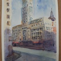 Mi Proyecto del curso: Dibujo arquitectónico con acuarela y tinta. Street Art, and Watercolor Painting project by bea.megara - 05.24.2020